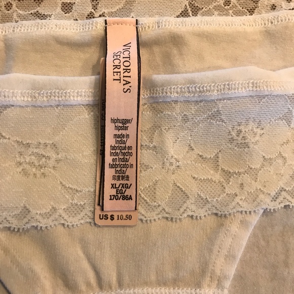 NWT VICTORIA'S SECRET LACE-WAIST COTTON HIPHUGGER XL PANTY - Picture 3 of 3